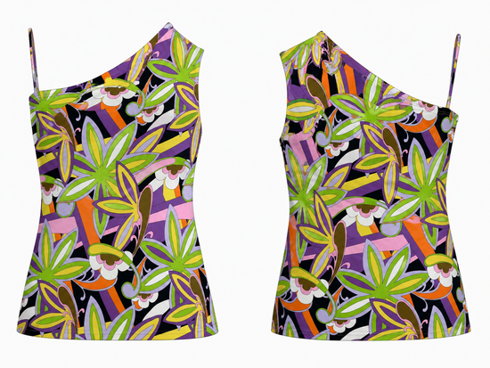 Orchid Pop One-Shoulder Tunic