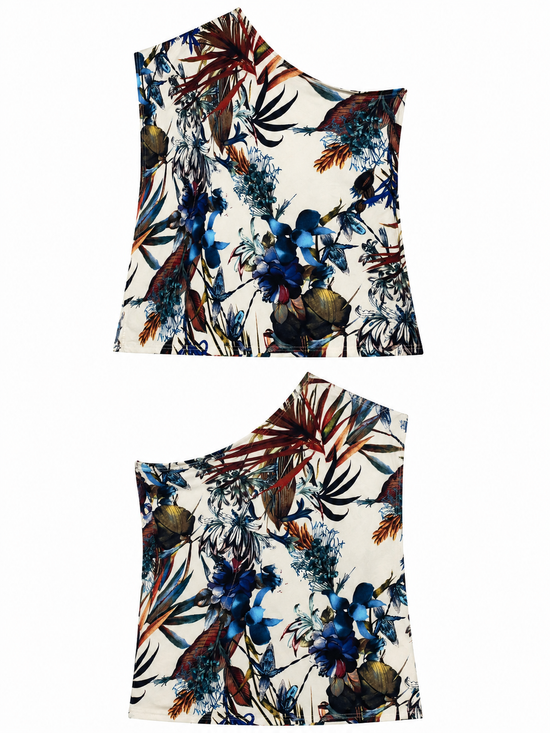 Midnight Garden One-Shoulder Tunic