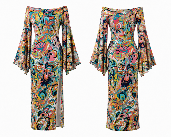 Carnival Muse Two-Sleeve Long Dress