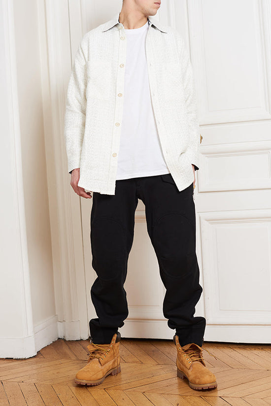 White Tweed Oversized Shirt