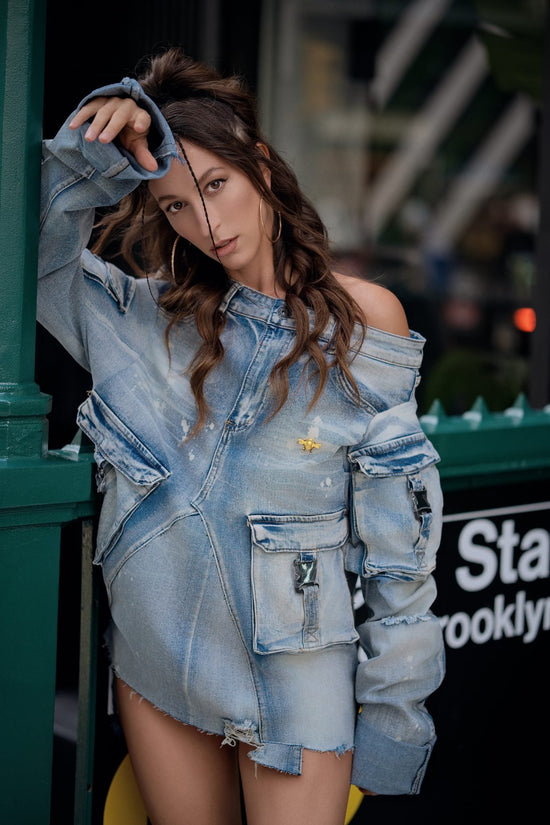 OVERSIZED DENIM DRESS