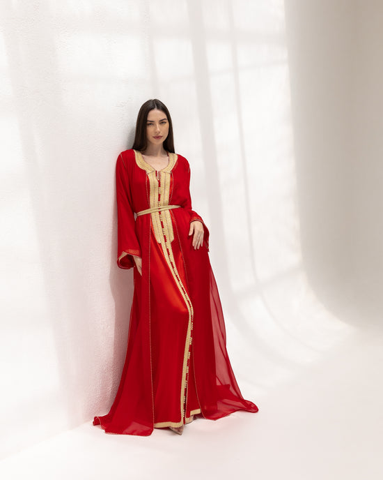 Luxury Kaftan Carice Red