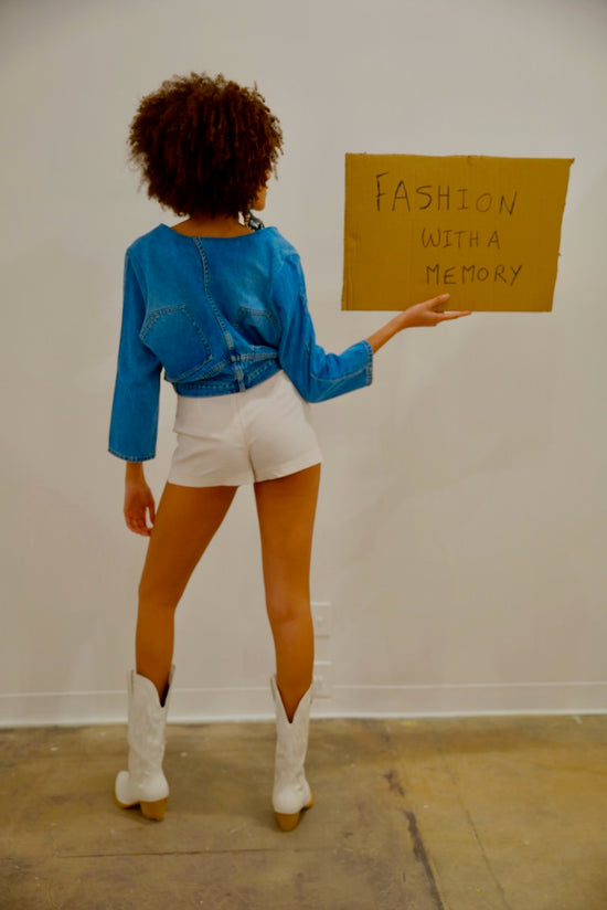 Upcycled Denim Cropped Jacket