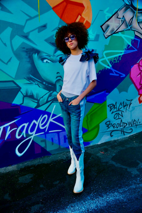 Hybrid Upcycled Denim Jogger Jeans