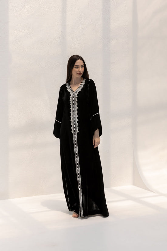 Timeless Black Velvet Kaftan