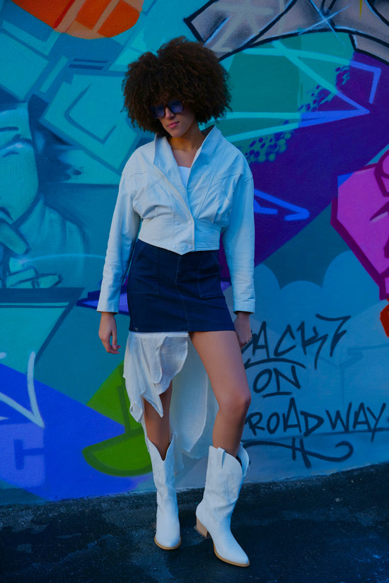 Denim Asymmetrical Convertible Skirt
